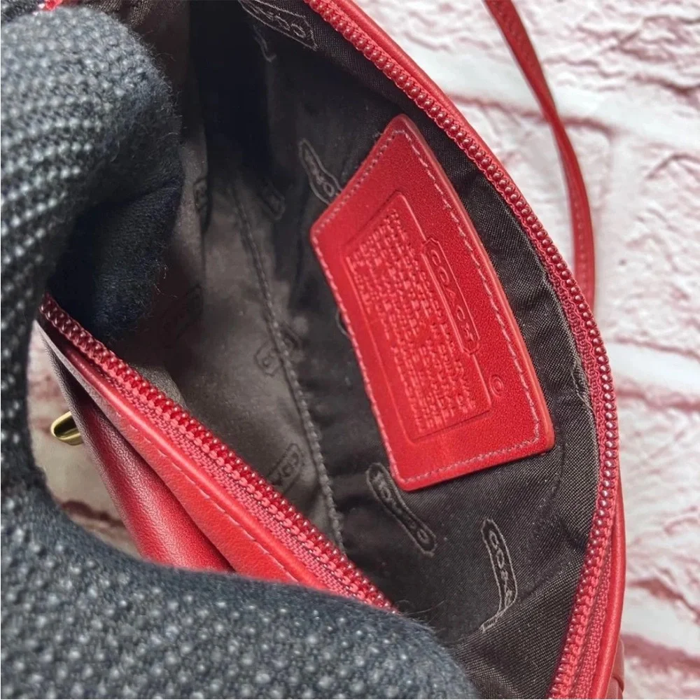 Coach Red Leather Wristlet with Gold Accents - Picture 13 of 16